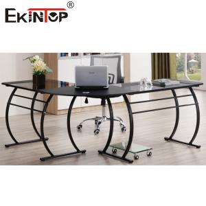 L Shaped Glass Desk Office Depot With Metal Legs Home Computer Table