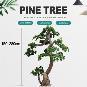 China Large Outdoor Artificial Bonsai Tree 1M 2M 3M Green Pine Plant For Garden Centerpiece Decor supplier