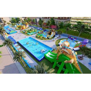 Funny Outside Animal Inflatable Water Combo Park With 0.9mm PVC Tarpaulin Material