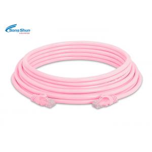 China UTP Cat 5 Network Patch Cord Pink RJ45 LAN PVC LSZH Outer Jacket Fire Protection supplier