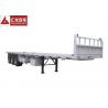China White Color Cargo Container Trailer , Flatbed Sea Container Trailer 3 Axle Steady wholesale