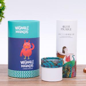 Black Tea Candy Gift Boxes Round White Kraft Paper Tube Cylinder Packaging Tube