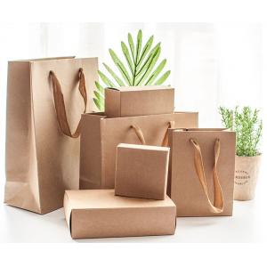 China DIY Printing Small Drawer Brown Kraft Paper Gift Bags With Cover supplier