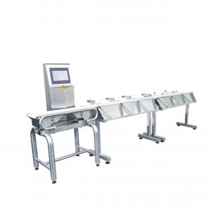 China Automatic Sweep Arm Weight Sorting Machine Chicken Duck Food Weight Grader supplier