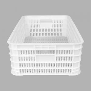 China Supermarket Plastic Multifunctional Fruit Basket Mesh Turnover PP Crate Fresh Vegetable Stackable Basket supplier