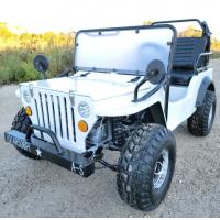 China White Mini Gas Golf Cart Jeep ELITE Edition Lifted With Custom Rims And Fender for sale