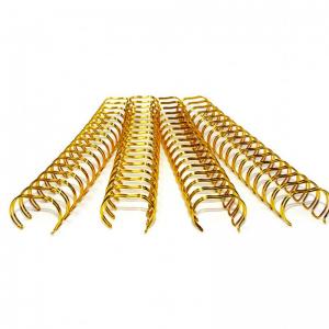 11.1 MM Gold Spiral Coils Gold Spiral Binding Gold Plating Double Loop Wire O For Calender