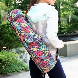 China Canvas Material Printed Yoga Bag , Sports Mat Bag Pilates Mat Backpack supplier