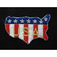 China United States Map U.S.A Word Embroidery Iron On Applique Patch on sale