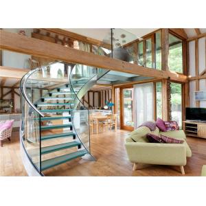 U Channel Curved Deck Stairs Designs Glass Railings System Screw Bolted Installation