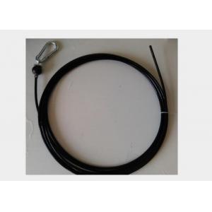 Black Gym Wire Rope , Nylon Coated Steel Cable For Commercial Fitness Clubs