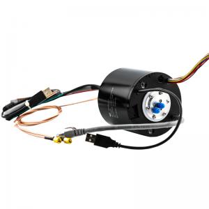 China Hybrid Slip Ring Transferring HF, USB and Ethernet Signal with Solid Shaft supplier