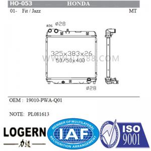 325*383*26mm Core Aftermarket Auto Radiators For Honda Fit / Jazz'01- Mt 26mm