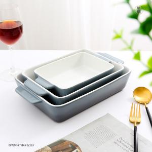 Rectangular Shape Ceramic Bakeware Sets Dish For Lasagna 23.7oz Volume