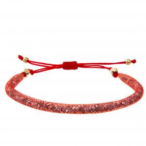 Colorful Cord Weaving Faceted Gemstone Handmade Beads Bracelets