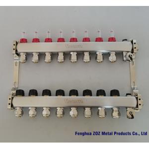 China Stainless Steel Floor Heating Manifold Set with Flow Meter supplier