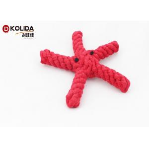 Natural Cotton Rope Pet Toys Red Color 3.5 x 20cm For Teething Cleaning / Playing