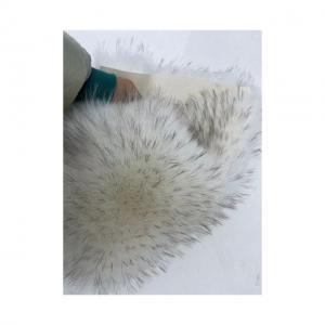 Soft and Luxurious Knitted Backing White Fur with Black Tip Dyed Color Pom Fur Fabric