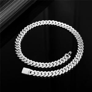 China 16 Inches Hip Hop Jewelry 18K Miami 925 Sterling Silver Moissanite Tennis Chain supplier