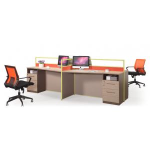 China Four Seats Office Partition Workstation MFC Melamine And Power Coating Fisnihing supplier