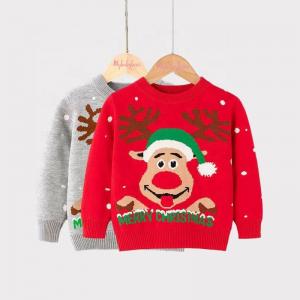 China Kids Baby Boys Pullover Sweaters Baby Boy Long Sleeve Christmas Cartoon Knit Children's Christmas Sweaters supplier