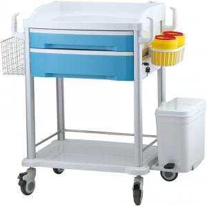 Medical hospital furniture blue therapy cart with two drawers