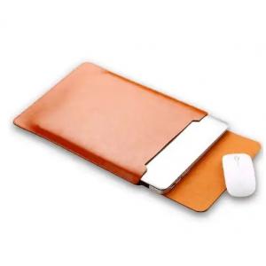 Office PU Laptop Sleeve Leather Bag Embossing Logo 15 / 16 Inch For Macbook Pro Macbook A