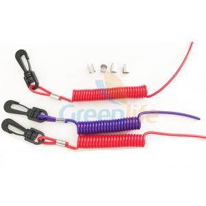 China Elastic Coil Style Jet Ski Safety Lanyard Tethers Durable Outboard Engine Kill Cords supplier