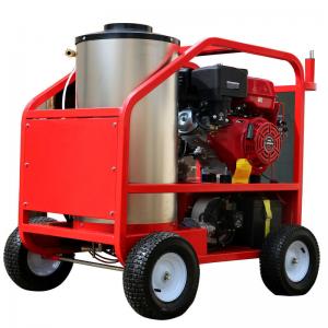 Red Diesel Industrial Hot Water Pressure Washer / Hot Steam Pressure Washer