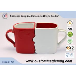 Eco Friendly Mugs Handle Mug Couples Coffee Mugs Lover Cup DIY Available Red White