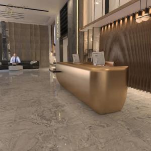 110cm Luxury Reception Desk Stainless Steel Gilded Rectangular for Waiting area