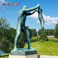 China Adults And Children Playing Bronze Statues Sculpture In Outdoor Parks on sale