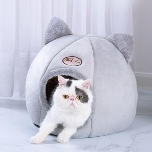 China Coral Fleece Pet Bed Cats Sleeping Bag Winter Warm Small Cat Beds supplier