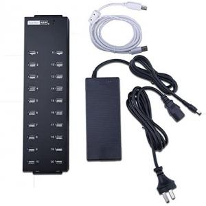 China Industrial Grade 20 Port USB2.0 Hub Charger Data Sync And Charging Station supplier