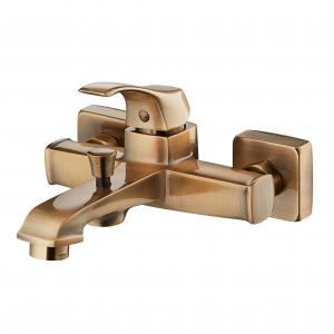 China 2 Spout  Antique Brass Bath Mixer Taps Bathroom Shower Tub Faucet supplier