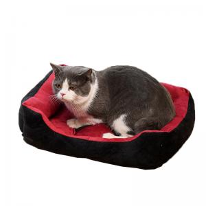 Short Plush Indoor Pet Sleeping Beds / ODM Large Square Dog Bed With Sides