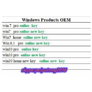 Windows&Office FPP / OEM  Brand New Key ,  100% Online Activation  ,  Lifetime Guarantte  , for All Language