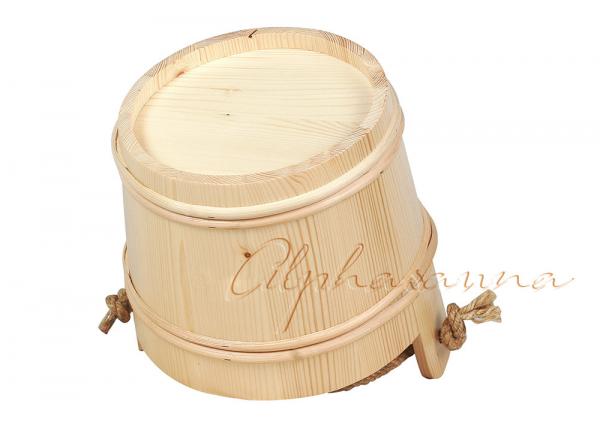 Seau de sauna de White Pine de nordic et cuillère en bois, accessoires