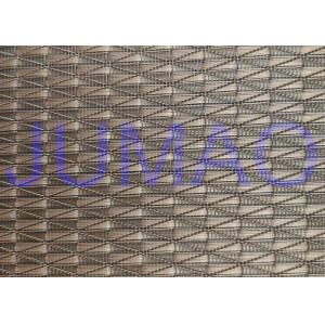 Glass Laminated Architectural Argyle Red Copper Wire Mesh Fabric 2000mm Width