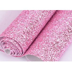 China Synthetic PU Leather Material Glitter Upholstery Fabric Match Backing Color supplier