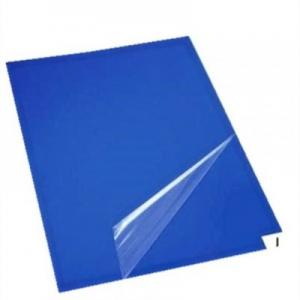 24'' x 36'' White blue sticky tile mat adhesive felt pe film sticky mat for critical environment entry point