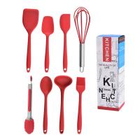 China Silicone Mini Kitchen Utensils Set Of 8 Small Kitchen Tools Nonstick Cookware With Hanging Hole Cooking UtensILS Set on sale