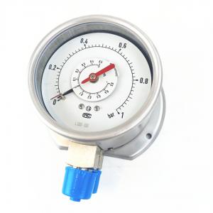 China 1.5% FS 304SS Differential Pressure Gauge Double Needle Memory supplier