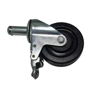 China 4 Inch/100 MM Rubber Top Swivel Brake Caster Wheels For Antistatic Trolley supplier