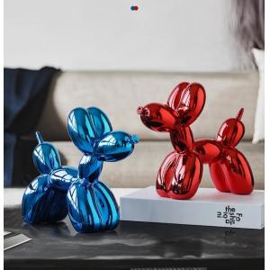 Resin balloon dog sculpture nano spray metal texture effect