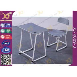 China Plastic Seat Study Desk And Chair Set In Grey Color Customized Height supplier