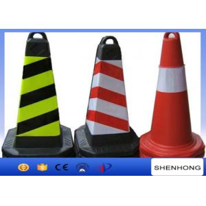 Safety Overhead Line Construction Tools Red PVC Traffic Cones With Reflective Tape