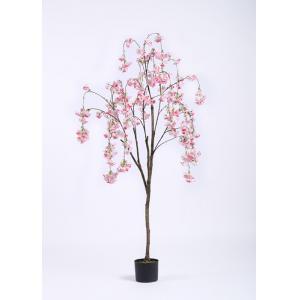 China Cherry Artificial Flower Tree , Artificial Floral Trees Plastic Grow Pot Base supplier