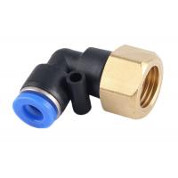 China PLF Series Push Connect Air Fittings 90 Degree Pneumatic Tube Male Elbow 1/4 NPT Thread on sale