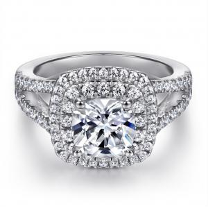 China New Trendy White Gold Plated 925 Sterling Silver High Quality CZ Diamond  Engagement Rings supplier